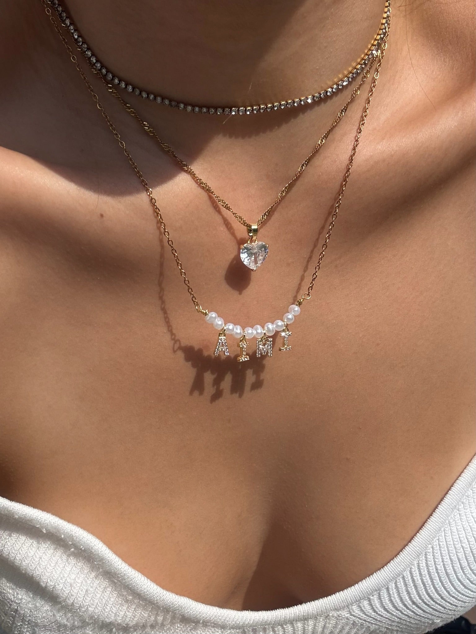 Pearl name necklace