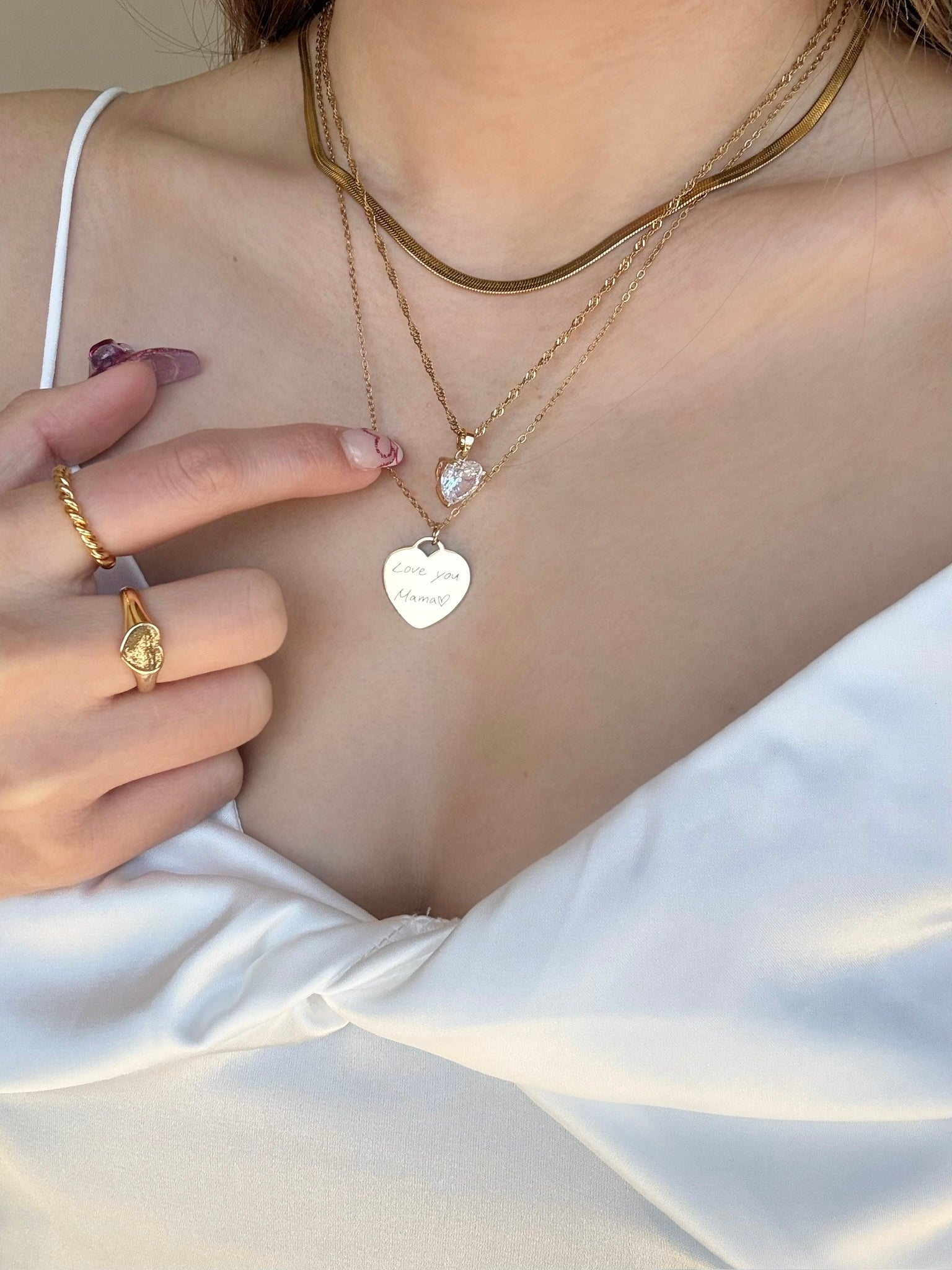 Love etched necklace