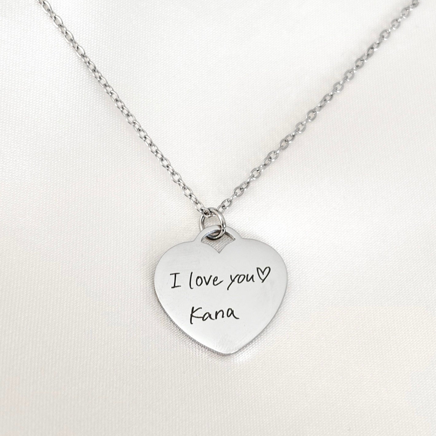 Love etched necklace