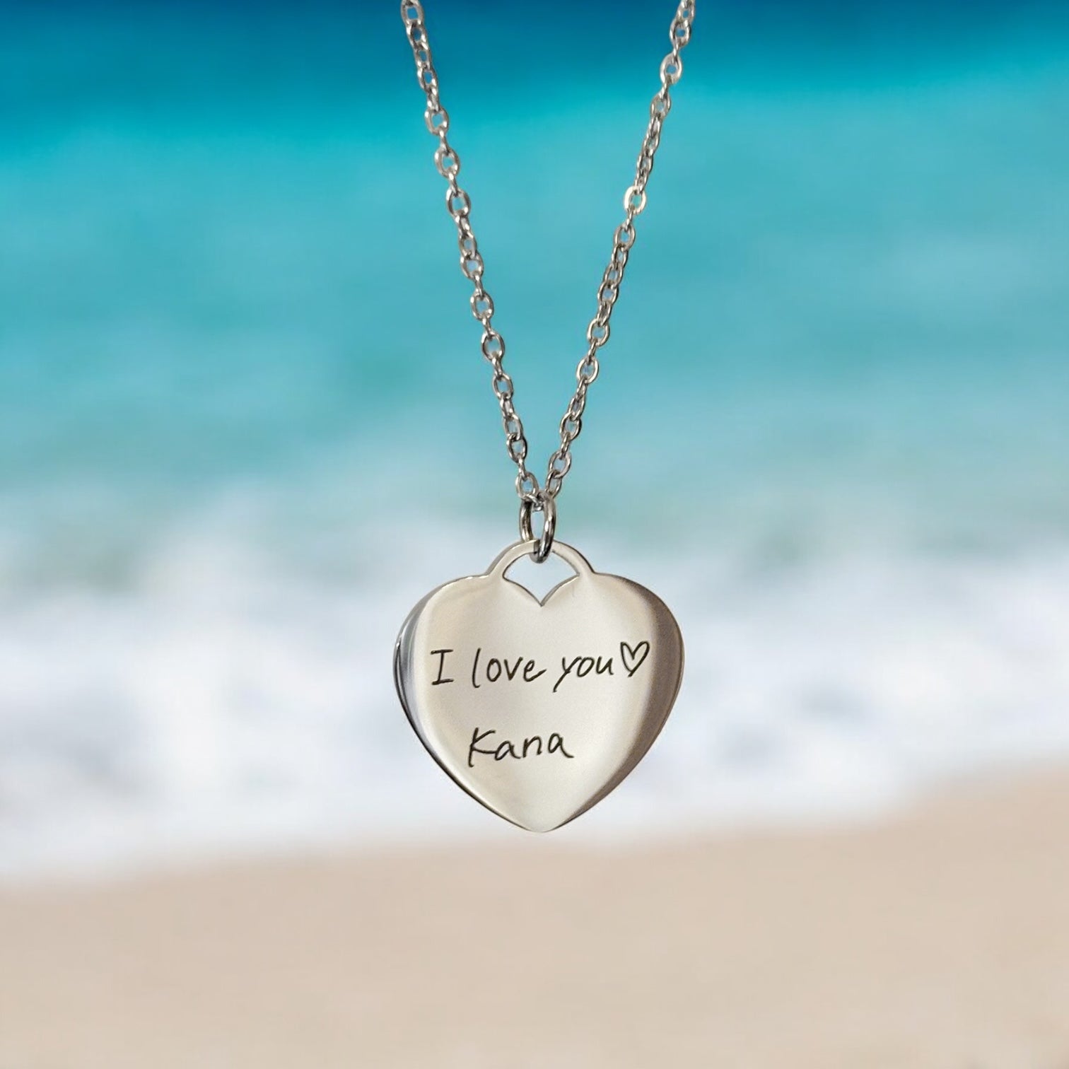 Love etched necklace
