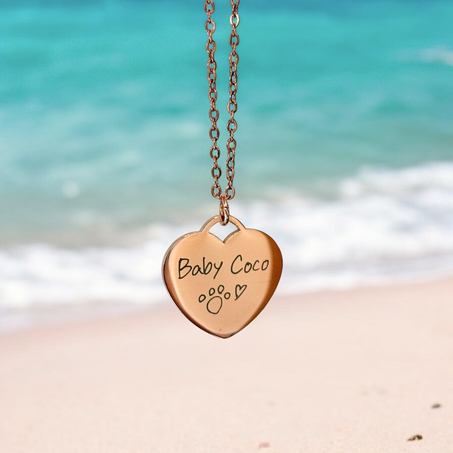 Love etched necklace