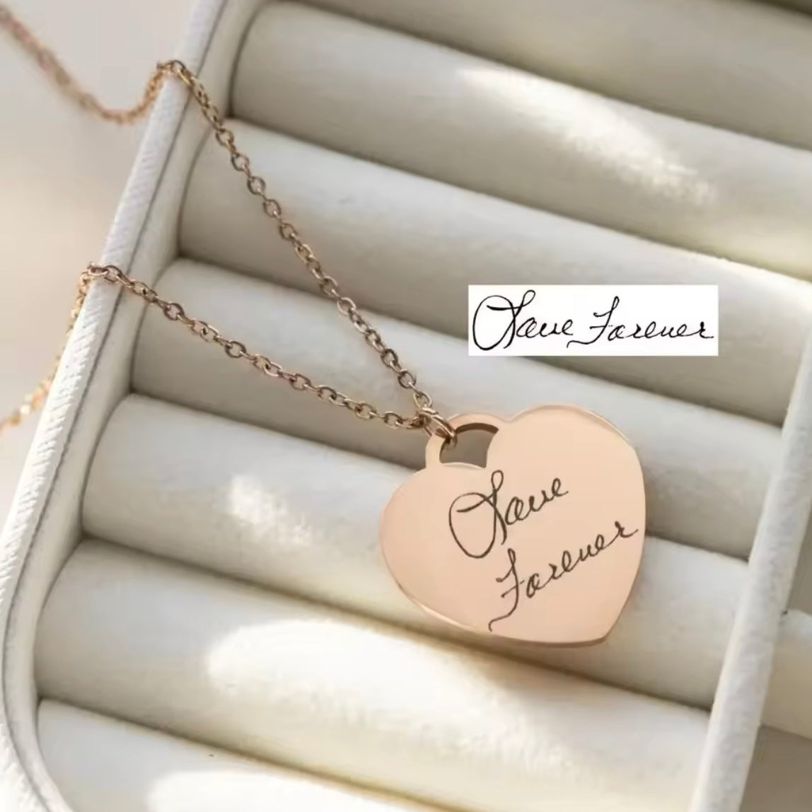 Love etched necklace