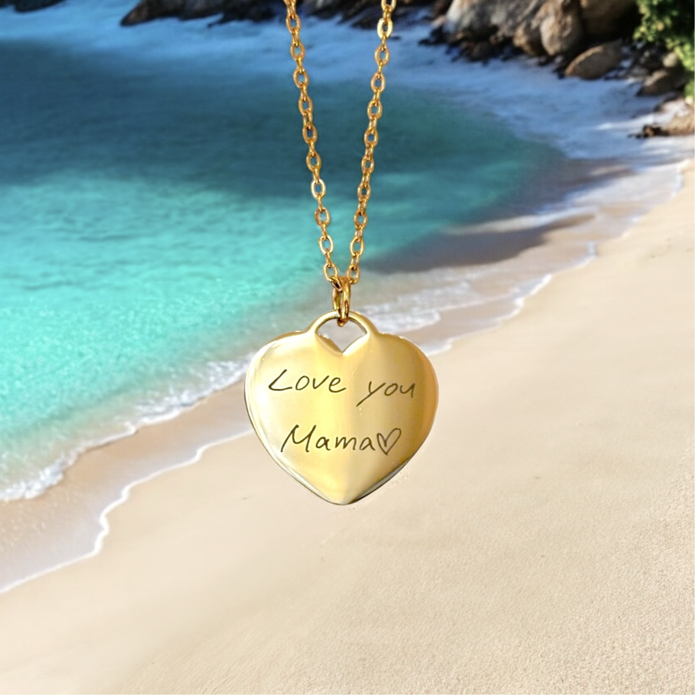 Love etched necklace