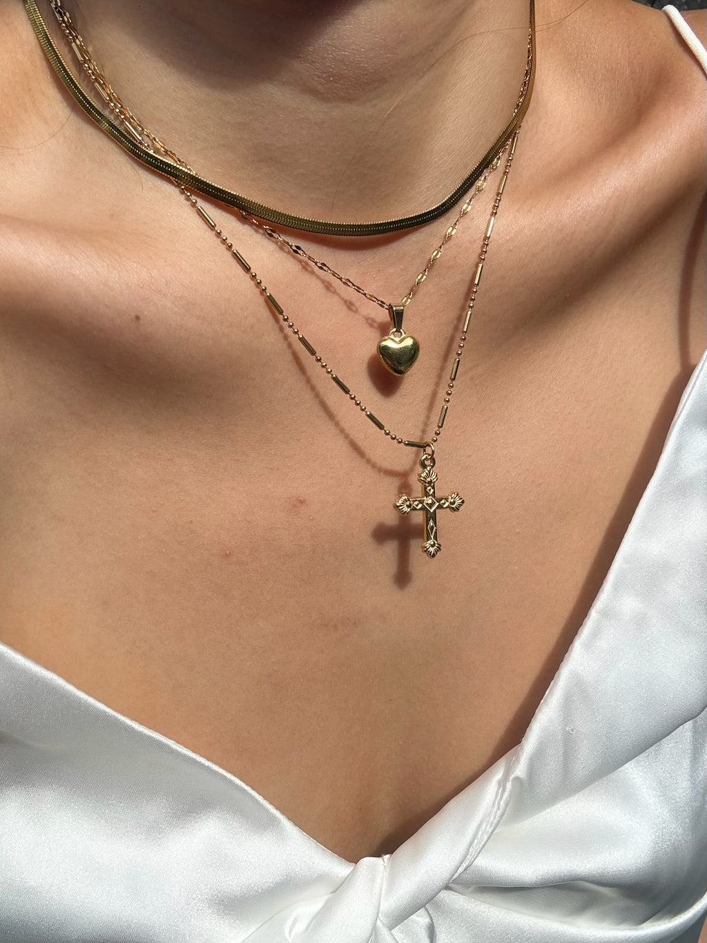 Angel cross necklace
