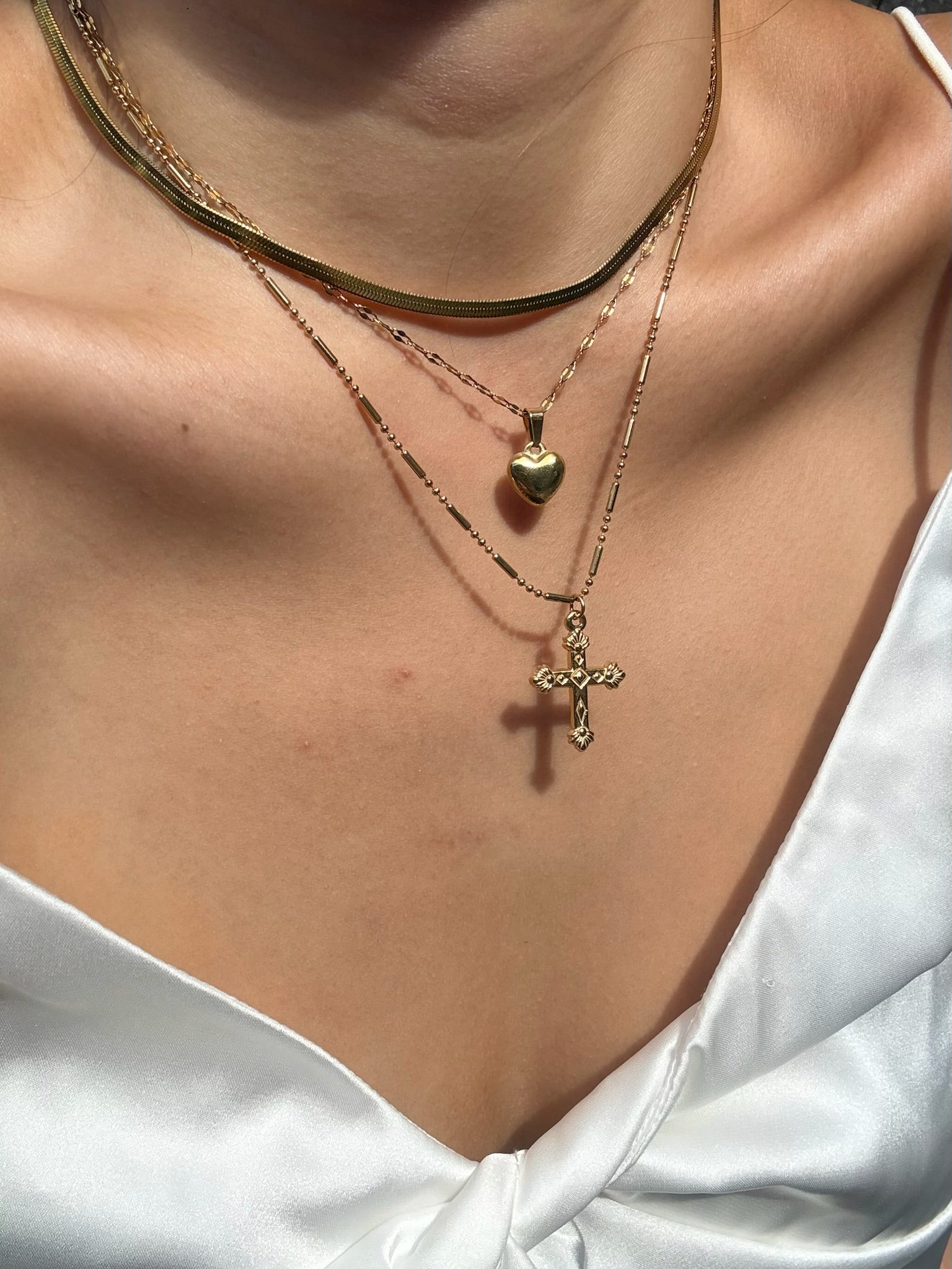 Angel cross necklace