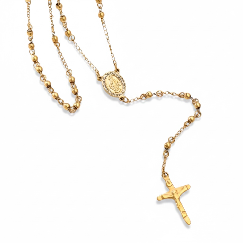 Rosary cross necklace