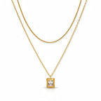 Layered crystal necklace