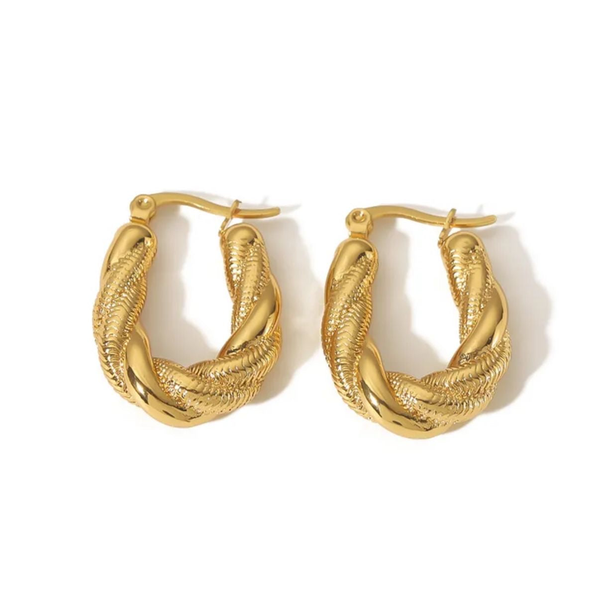 Gold Twist Hoops