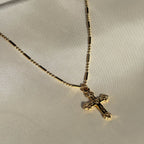 Angel cross necklace