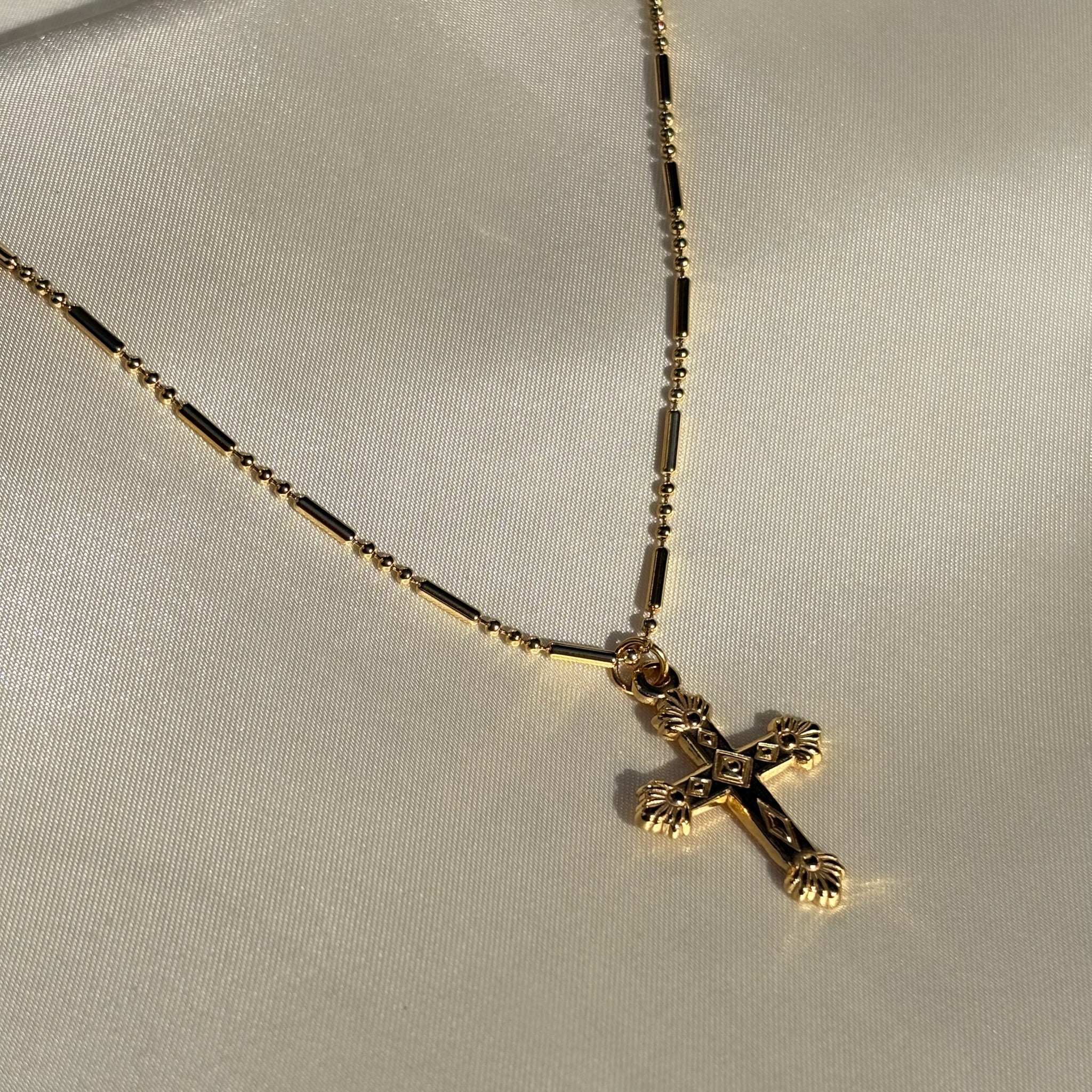 Angel cross necklace