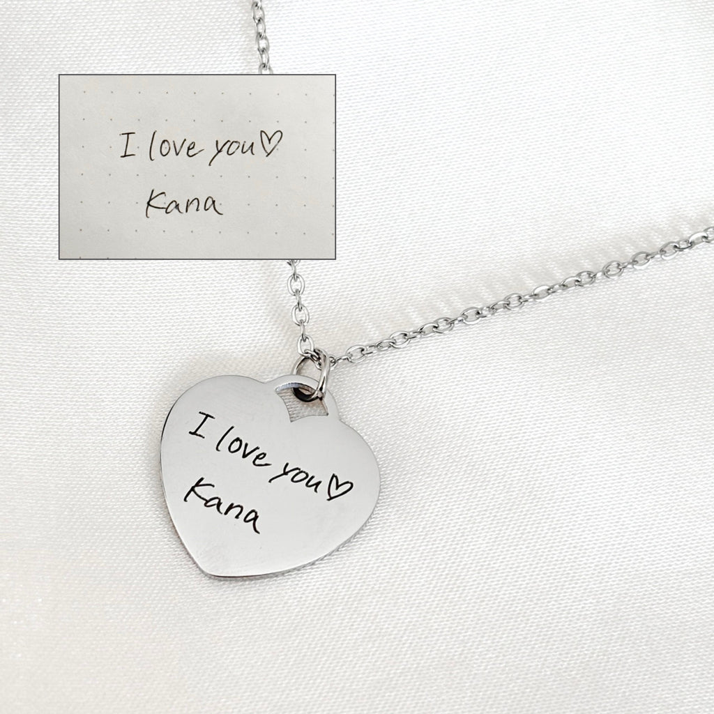 Love etched necklace