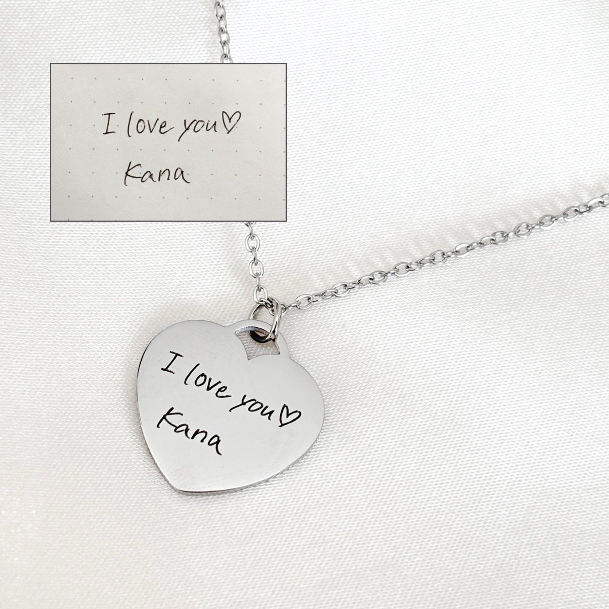 Love etched necklace
