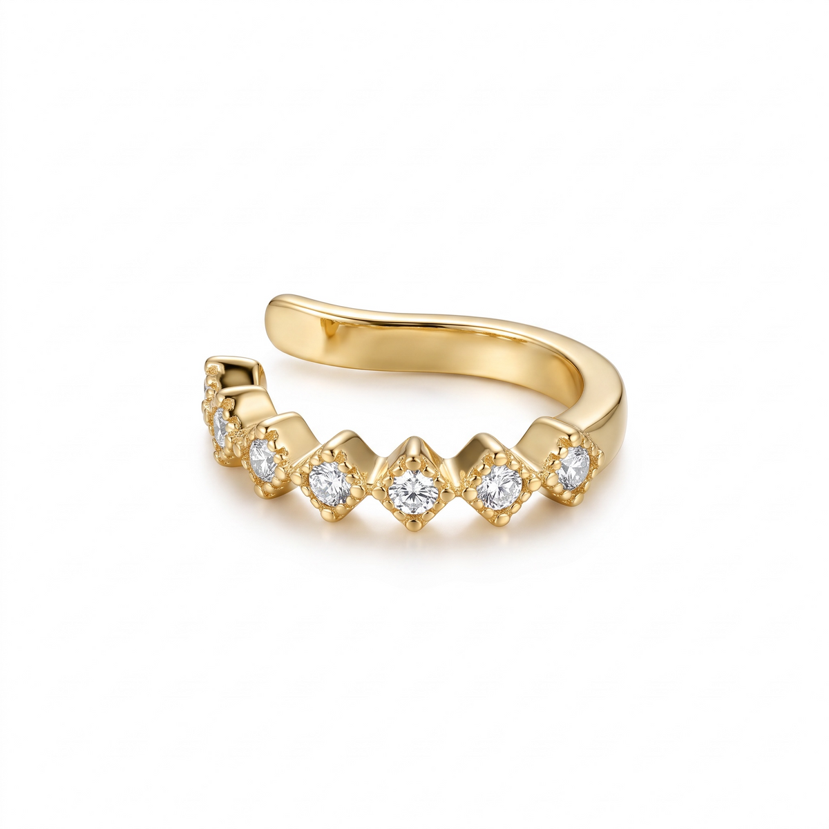 Golden wave ear cuff