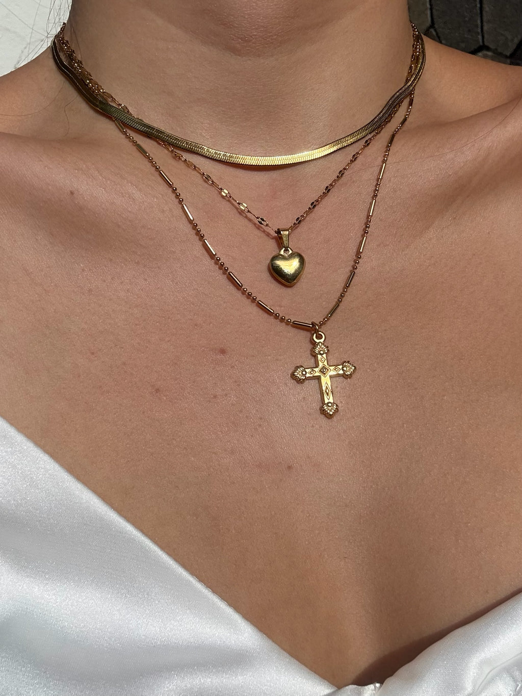 Angel cross necklace