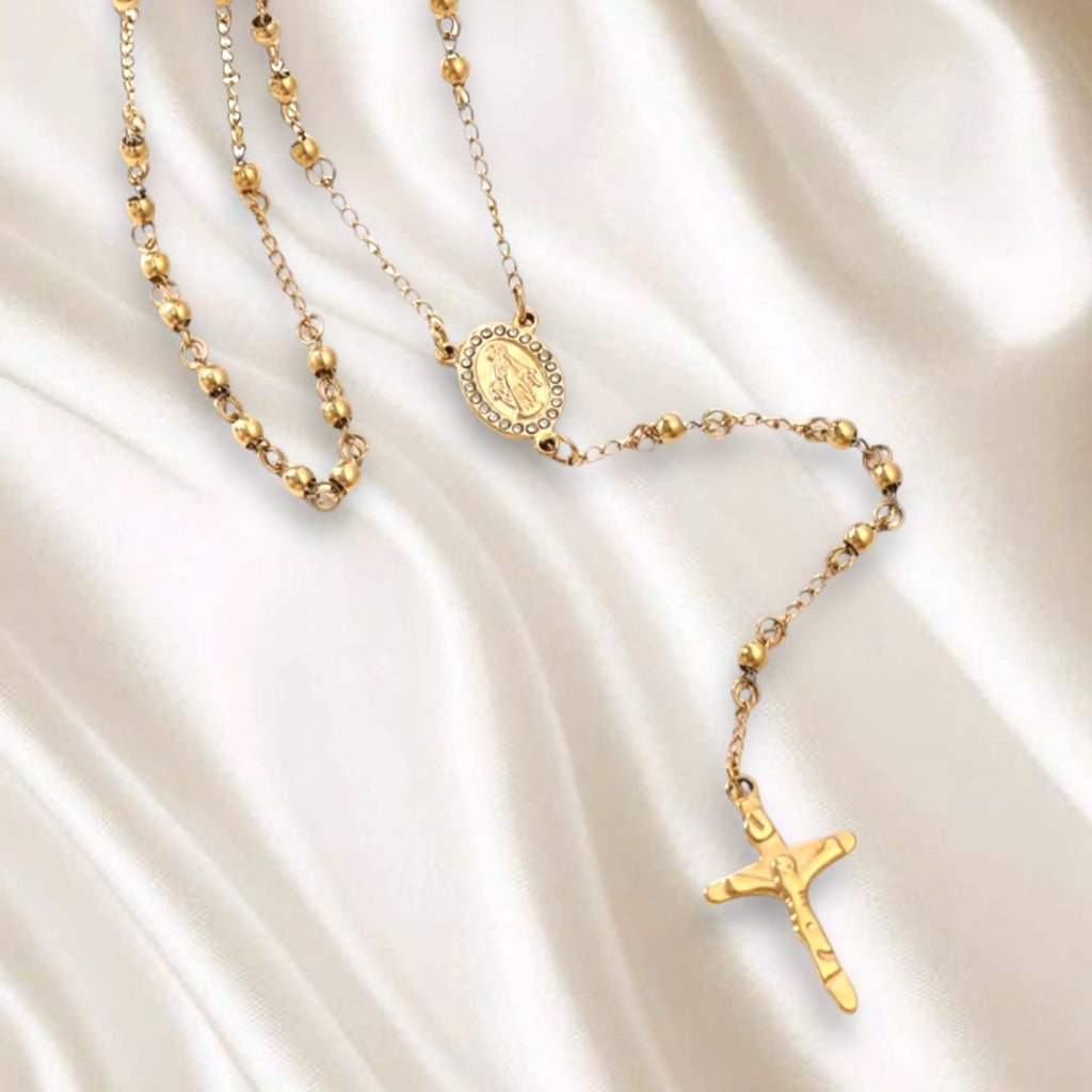 Rosary cross necklace
