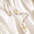 Rosary cross necklace