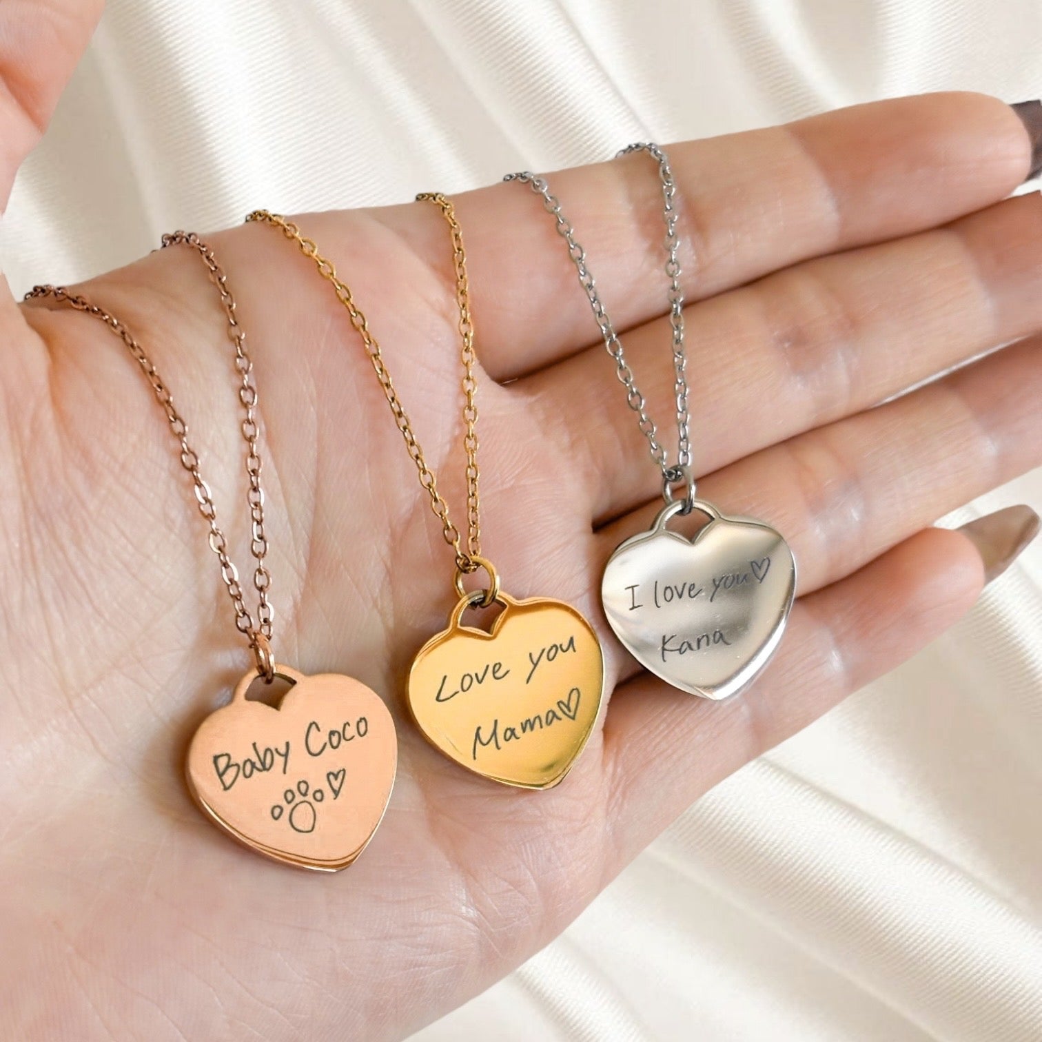 Love etched necklace