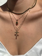 Angel cross necklace