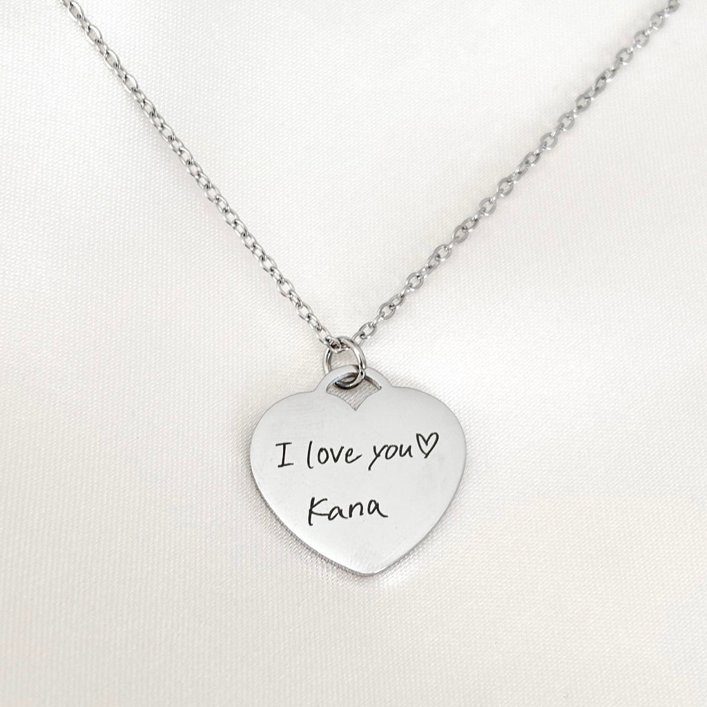 Love etched necklace