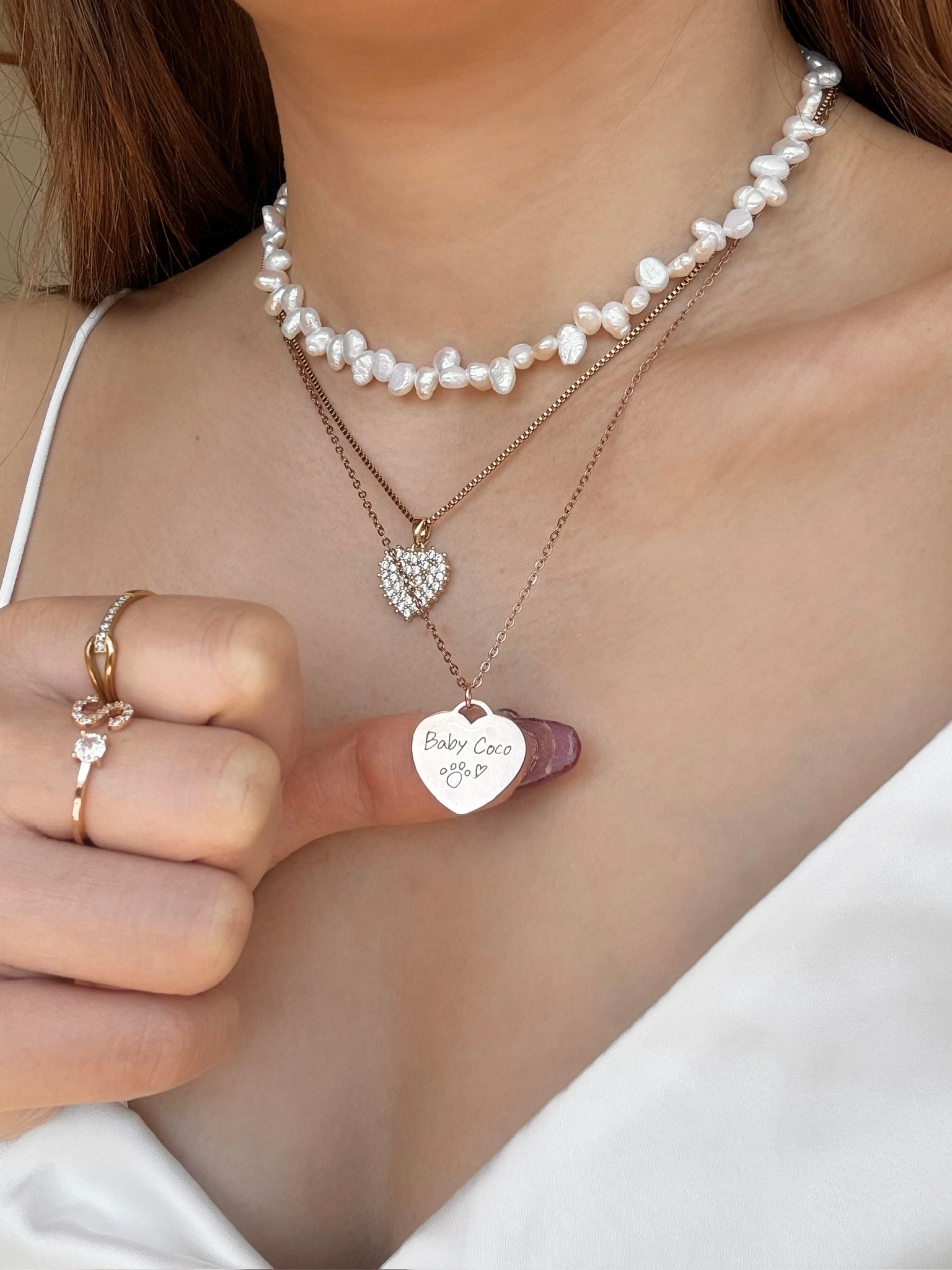 Love etched necklace