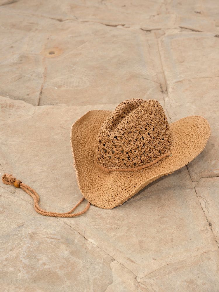 Raffia cowboy hat