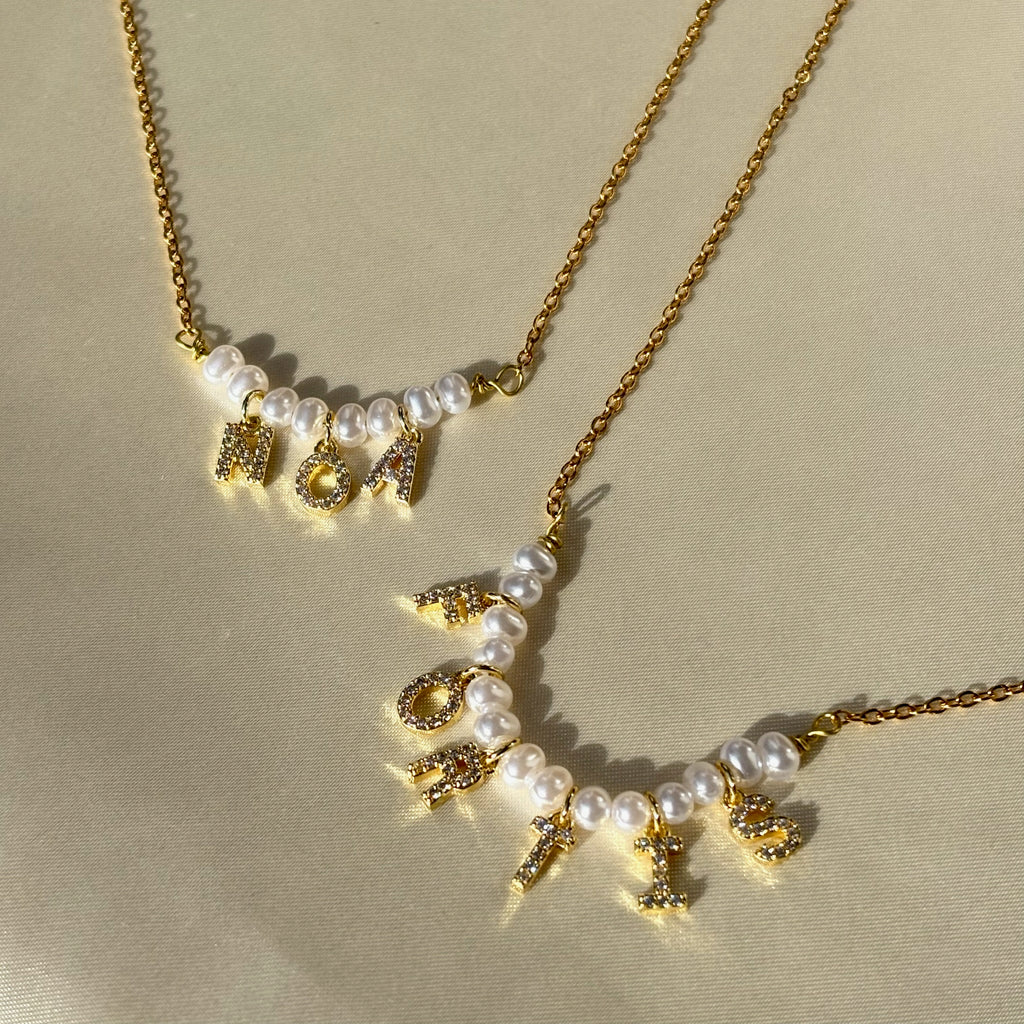 Pearl name necklace