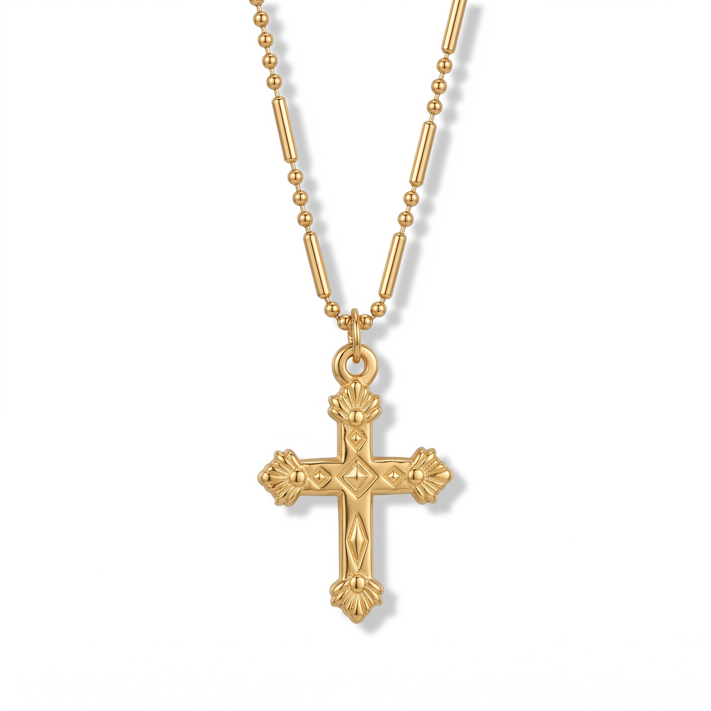 Angel cross necklace