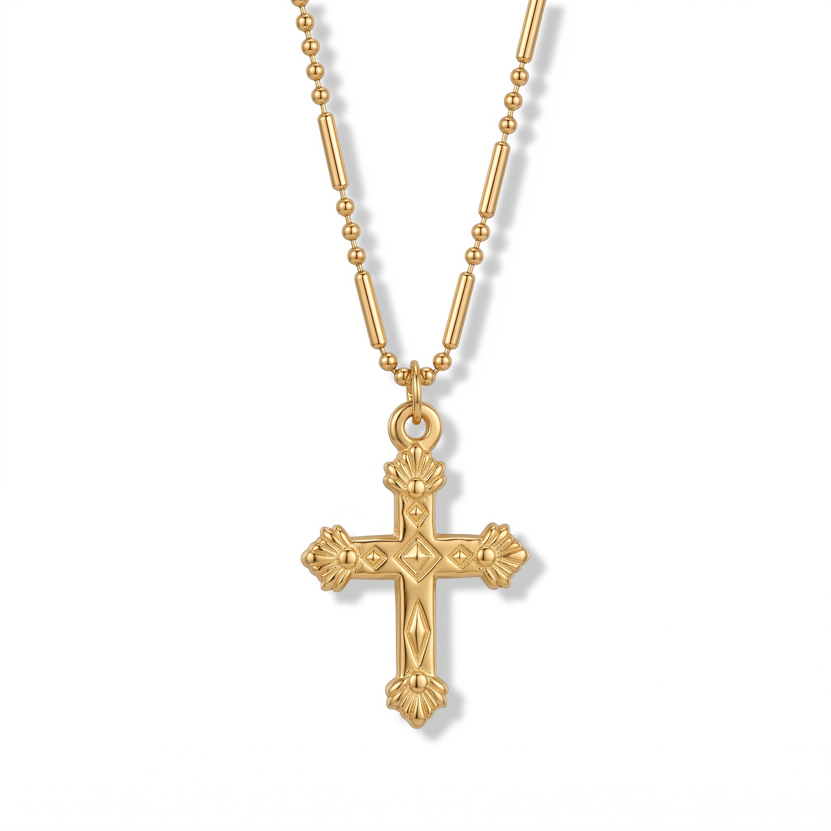 Angel cross necklace
