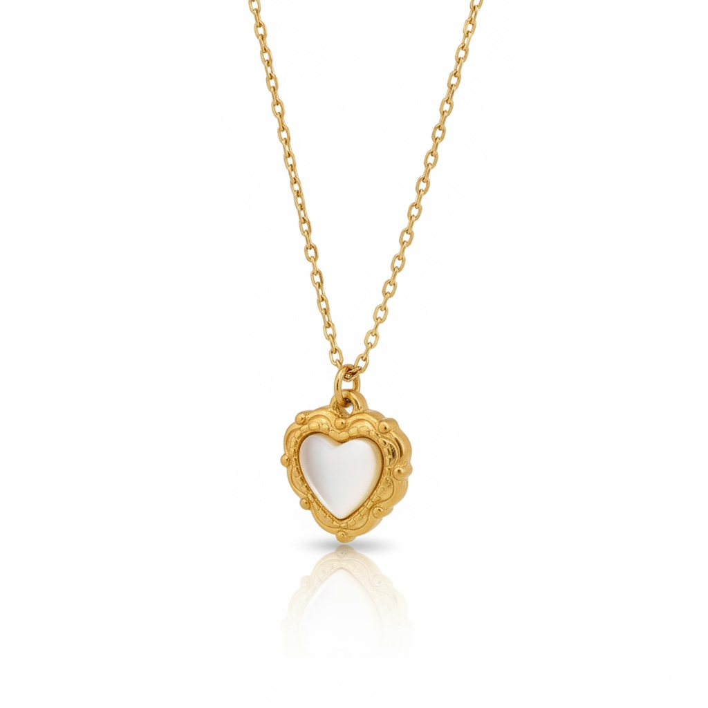 White heart necklace