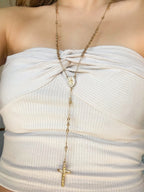 Rosary cross necklace