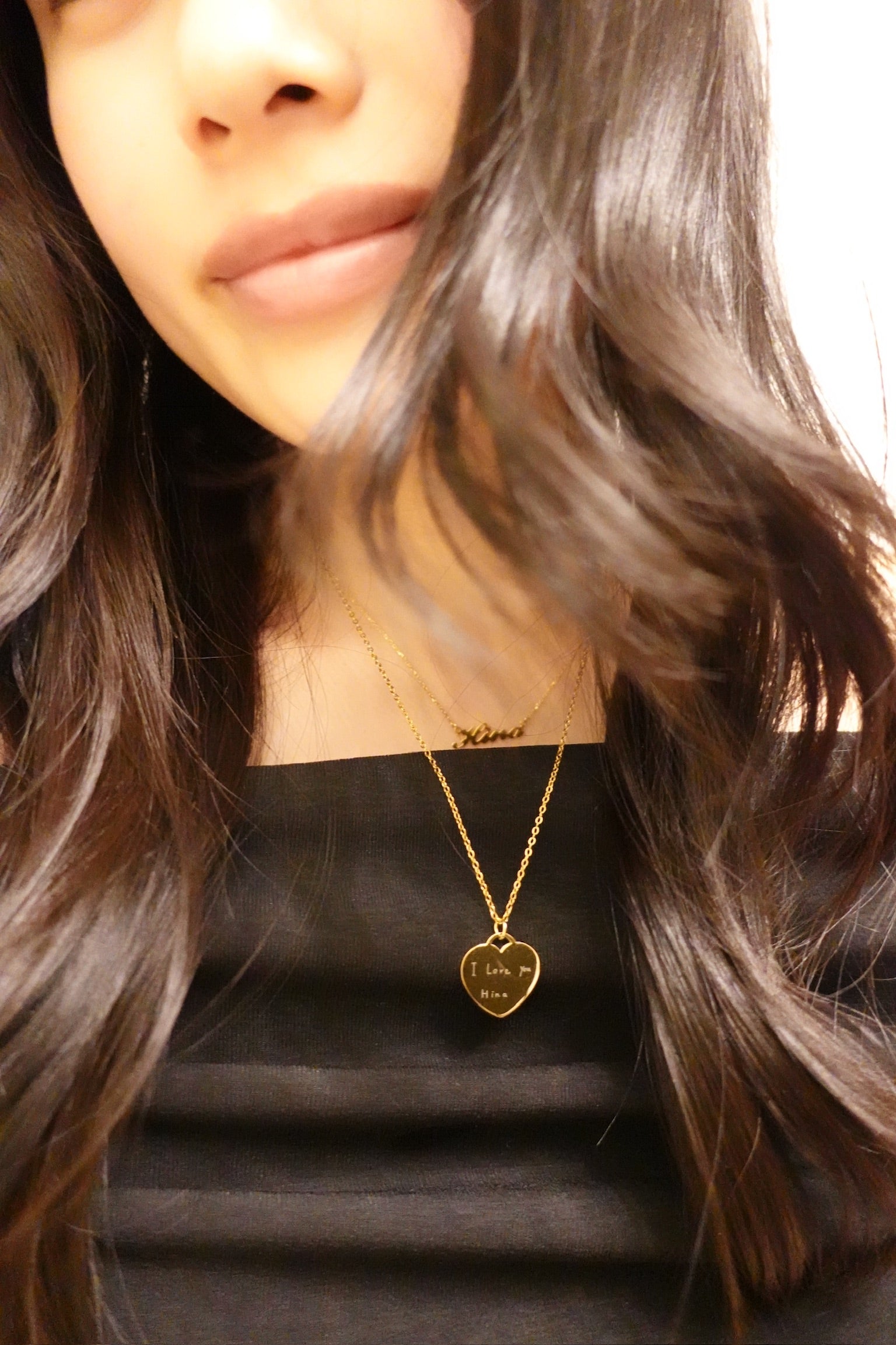 Love etched necklace