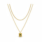 Layered crystal necklace