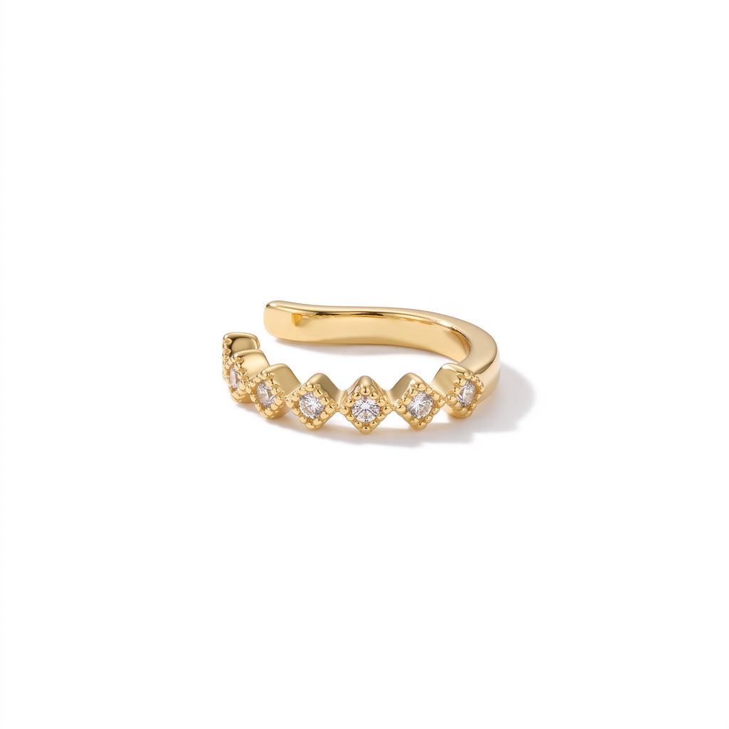 Golden wave ear cuff
