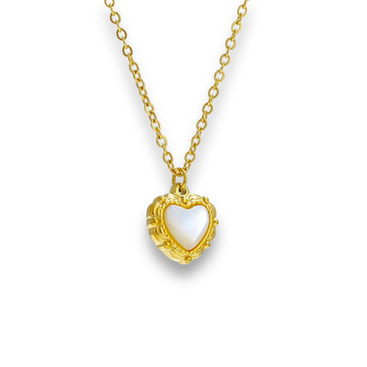 White heart necklace