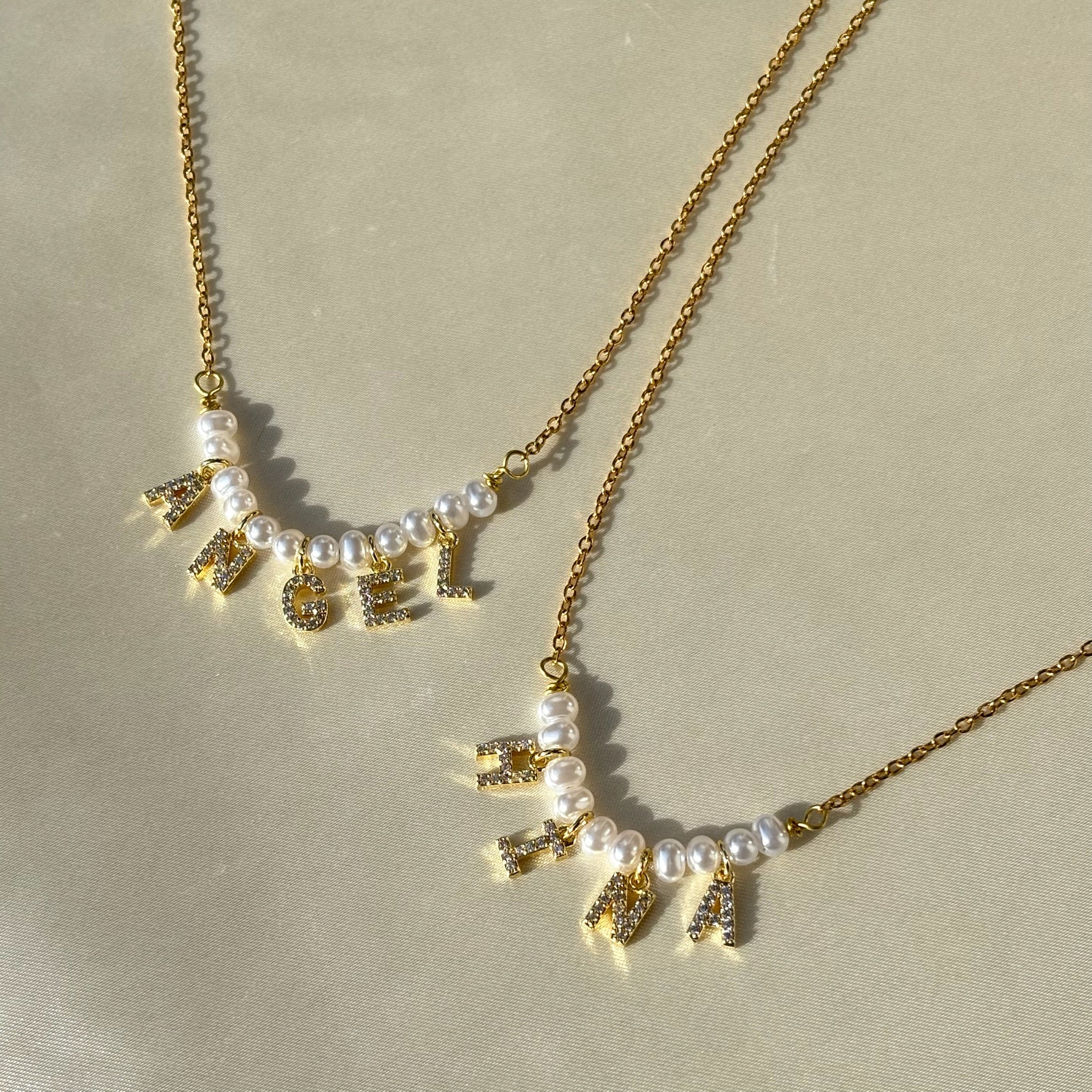Pearl name necklace