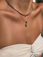 Emerald stone necklace