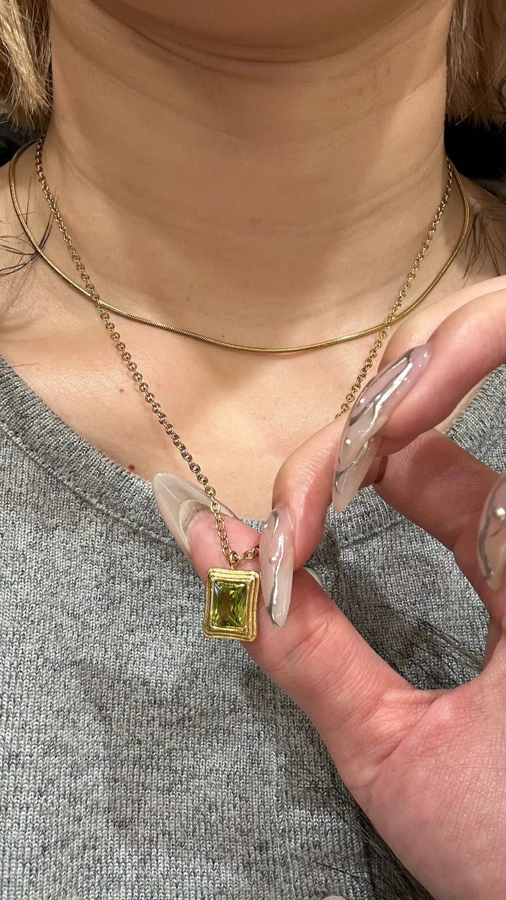 Layered crystal necklace