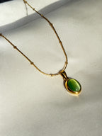 Emerald stone necklace