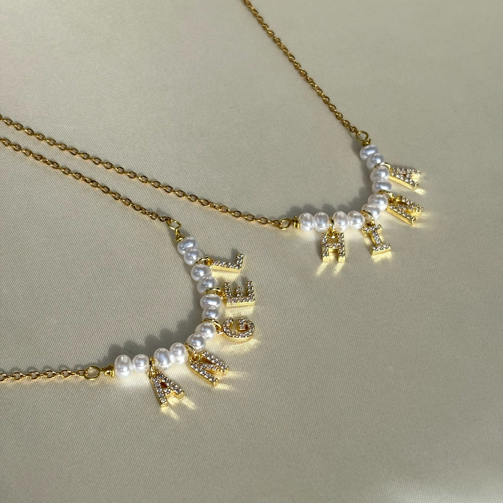 Pearl name necklace
