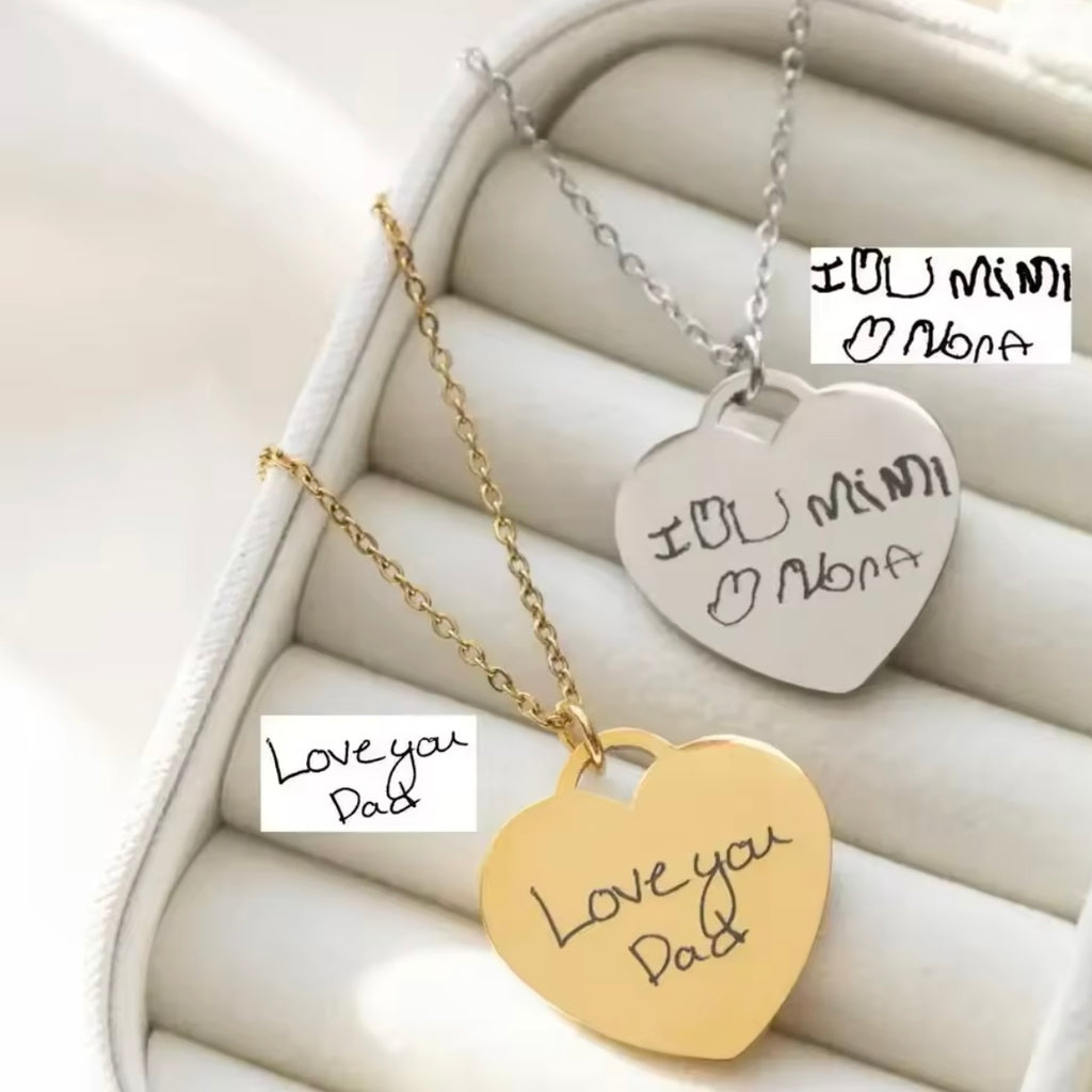 Love etched necklace
