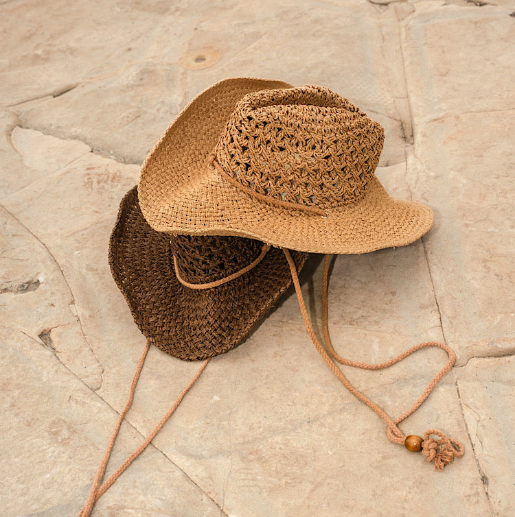 Raffia cowboy hat