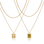 Layered crystal necklace
