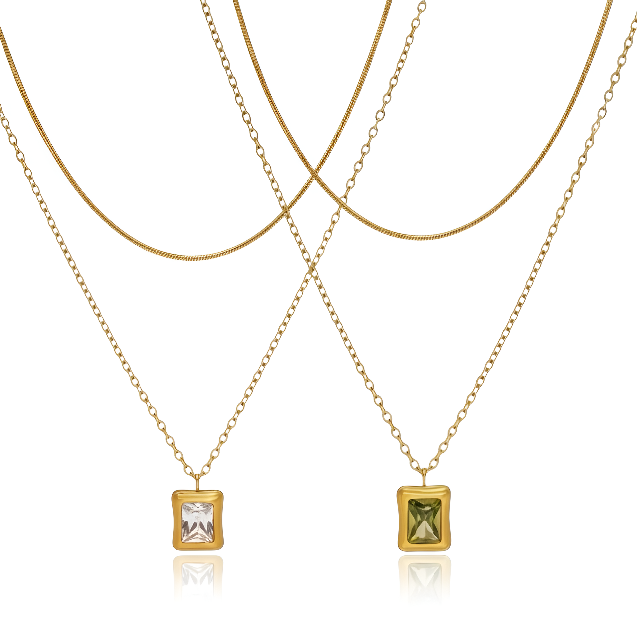 Layered crystal necklace