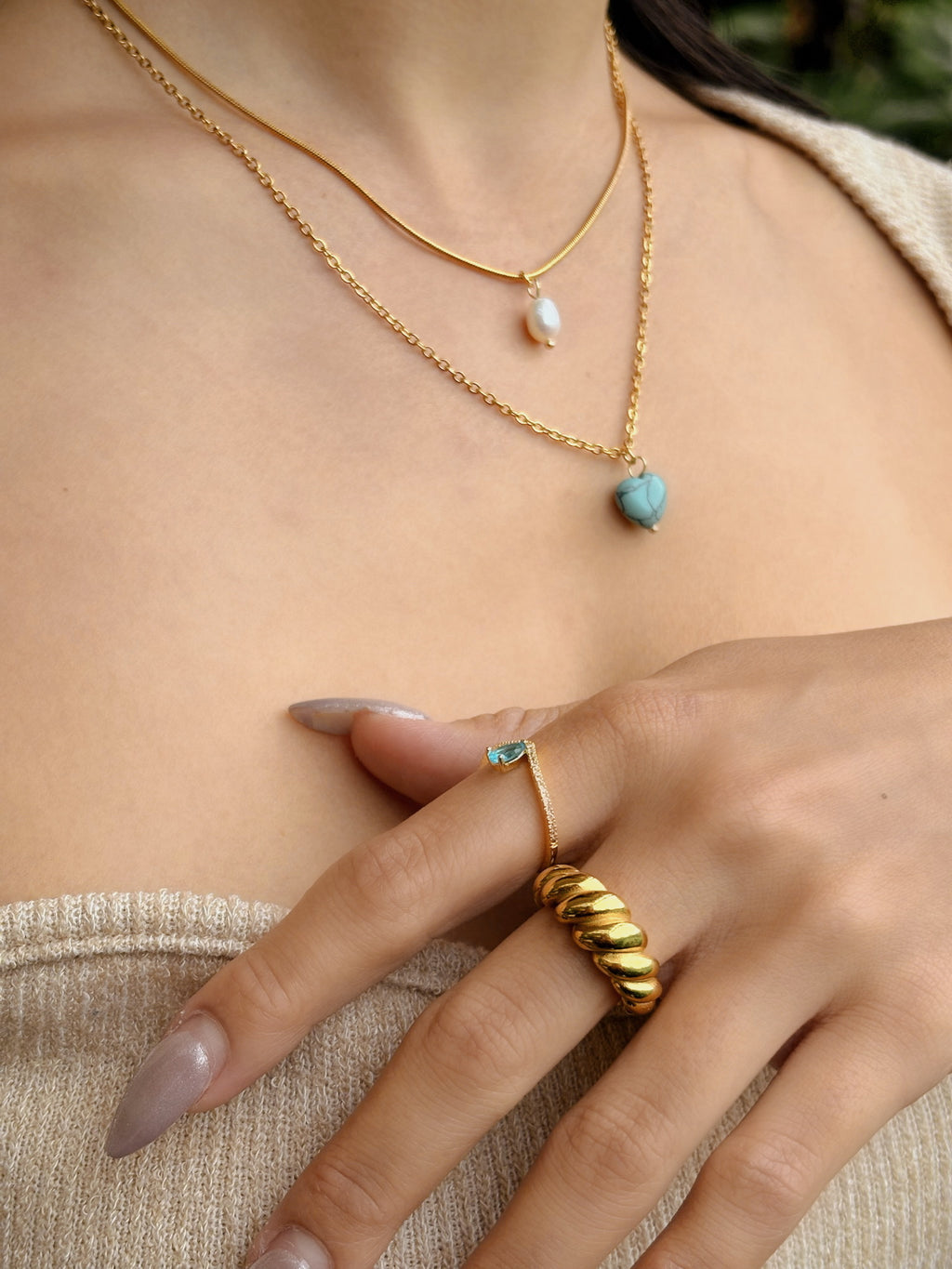 Turquoise layered necklace