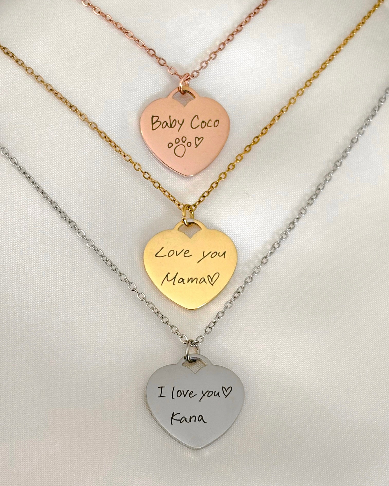 Love etched necklace
