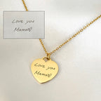 Love etched necklace