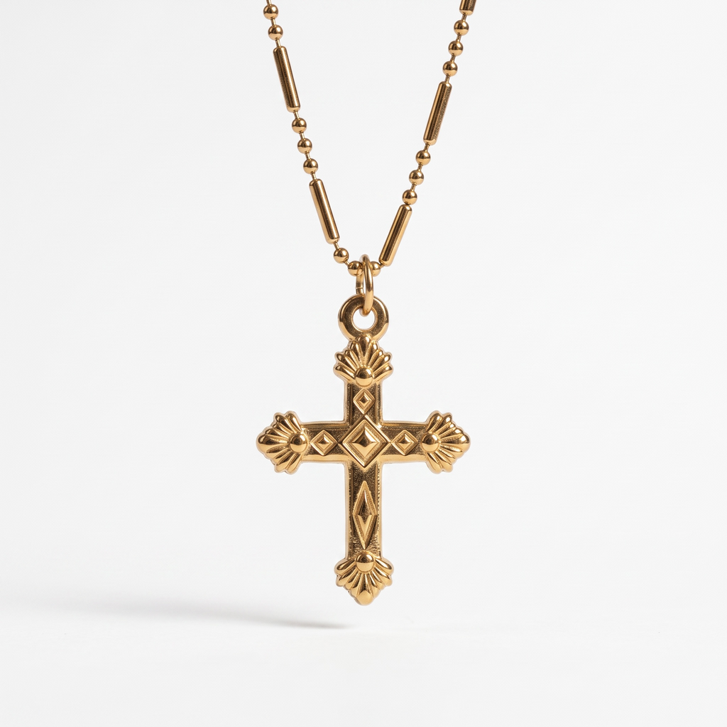 Angel cross necklace
