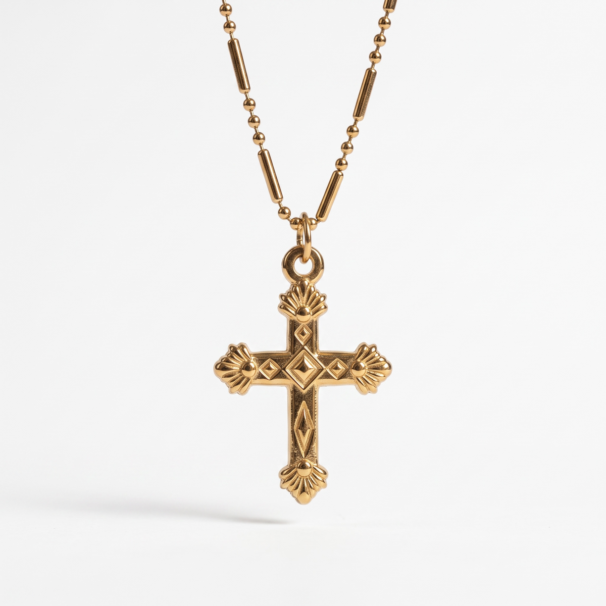 Angel cross necklace