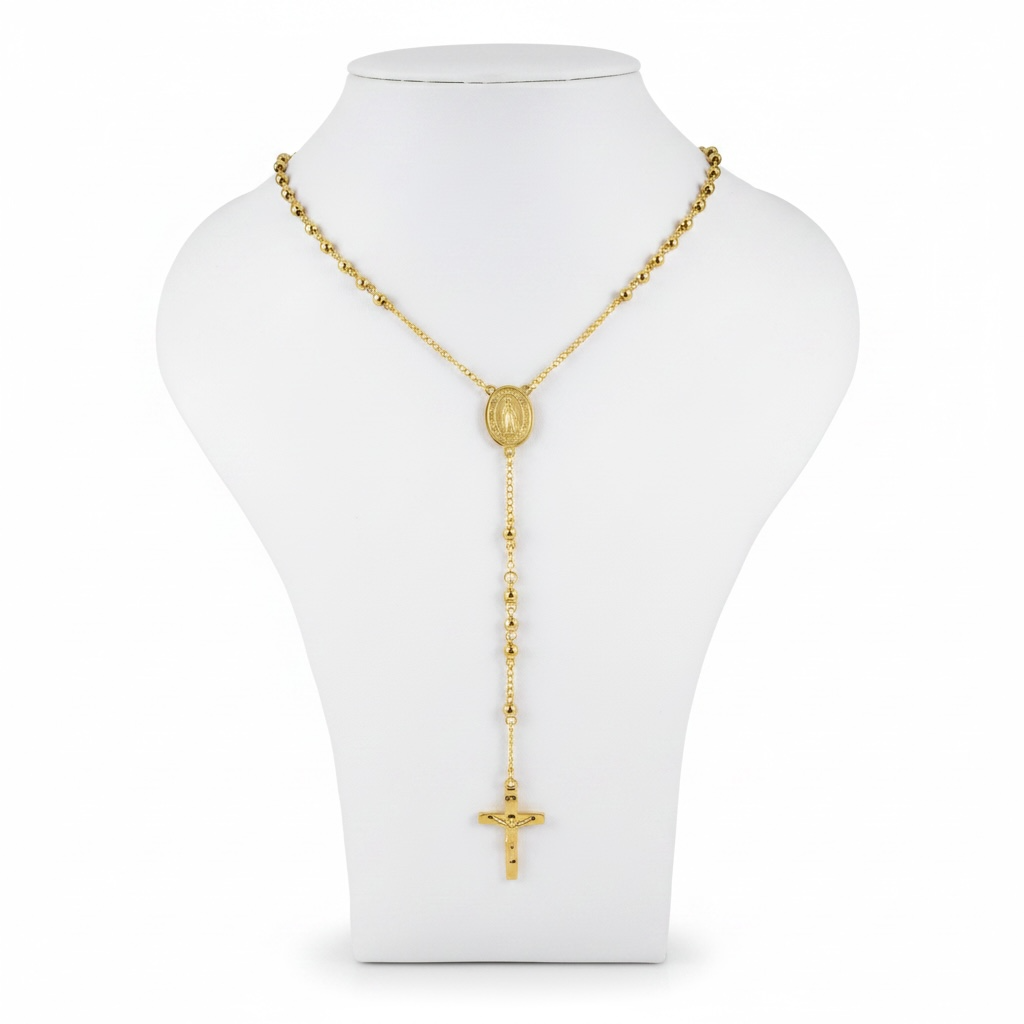 Rosary cross necklace