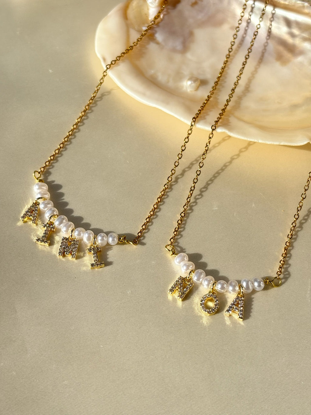 Pearl name necklace